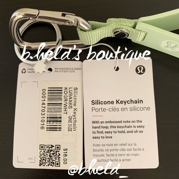 lululemon Silicone Keychain in Kohlrabi Green/White One Size Brand New NWT - Picture 3 of 10